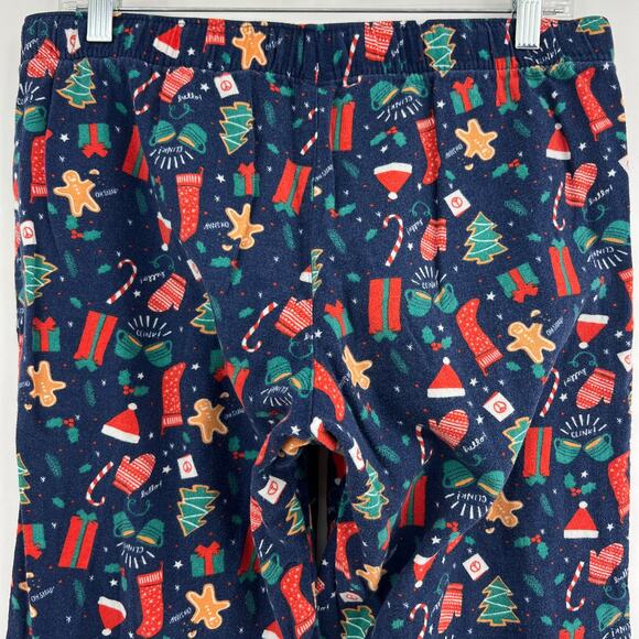 Old Navy MEDIUM Blue Christmas Holiday Pajama Pants Bottoms Elastic Waist - Picture 5 of 6